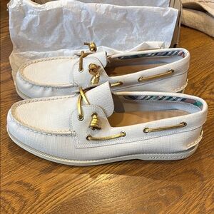 Sperry Women's Linen Leather Boat Shoes - A/O Plush Saff Leather Linen
